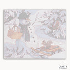 Christmas Gift Snowman paint by number featuring vibrant colors inspired by famous paintings and van gogh famous paintings styles.