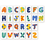 Roar & Learn Alphabet paint by numbers kit featuring a colorful monster-themed letter A with horns and googly eyes on a 6x8 inch linen canvas