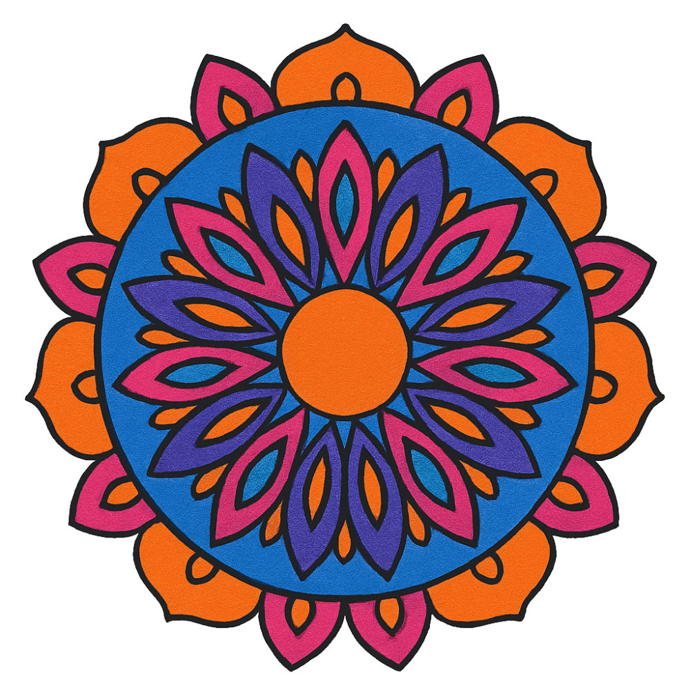 Radiant Mandalas using paint by numbers by crafty