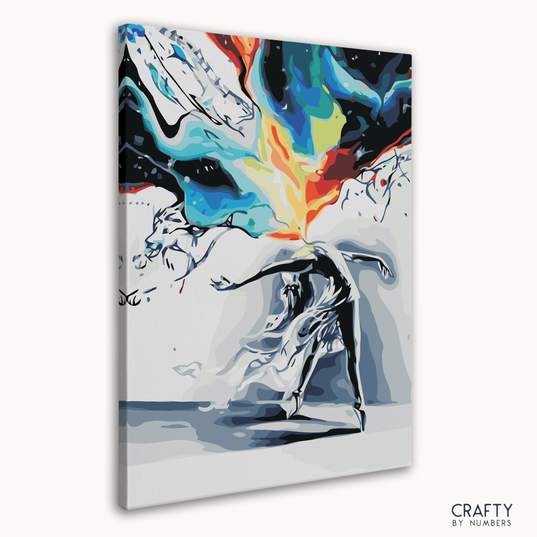 Dynamic pose of Angel of Explosive Ballet Dancer with energy reminiscent of famous landscape paintings famous artists paintings famous paintings of women.