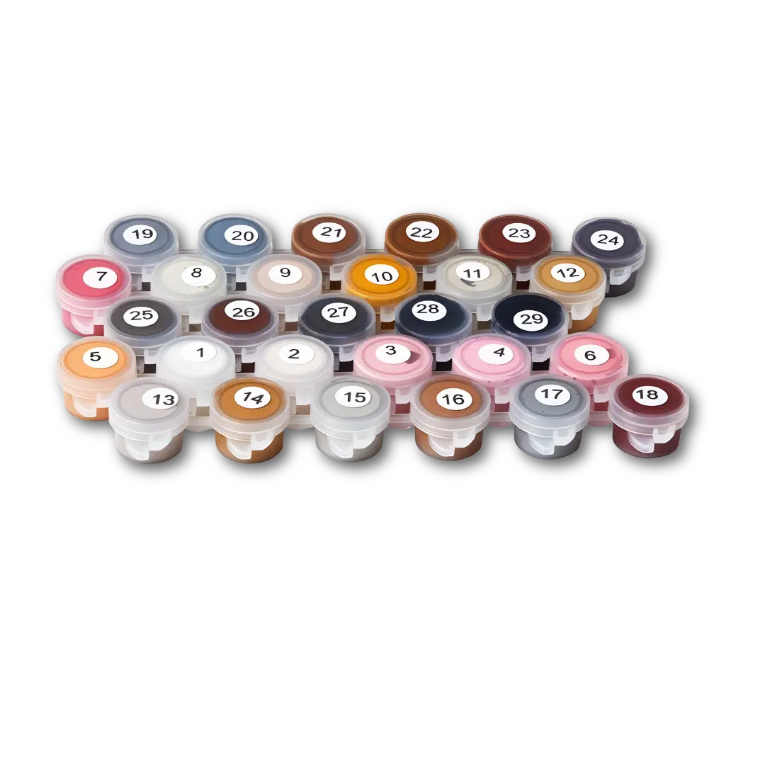 Extra acrylic paint refill pots for paint by numbers kits