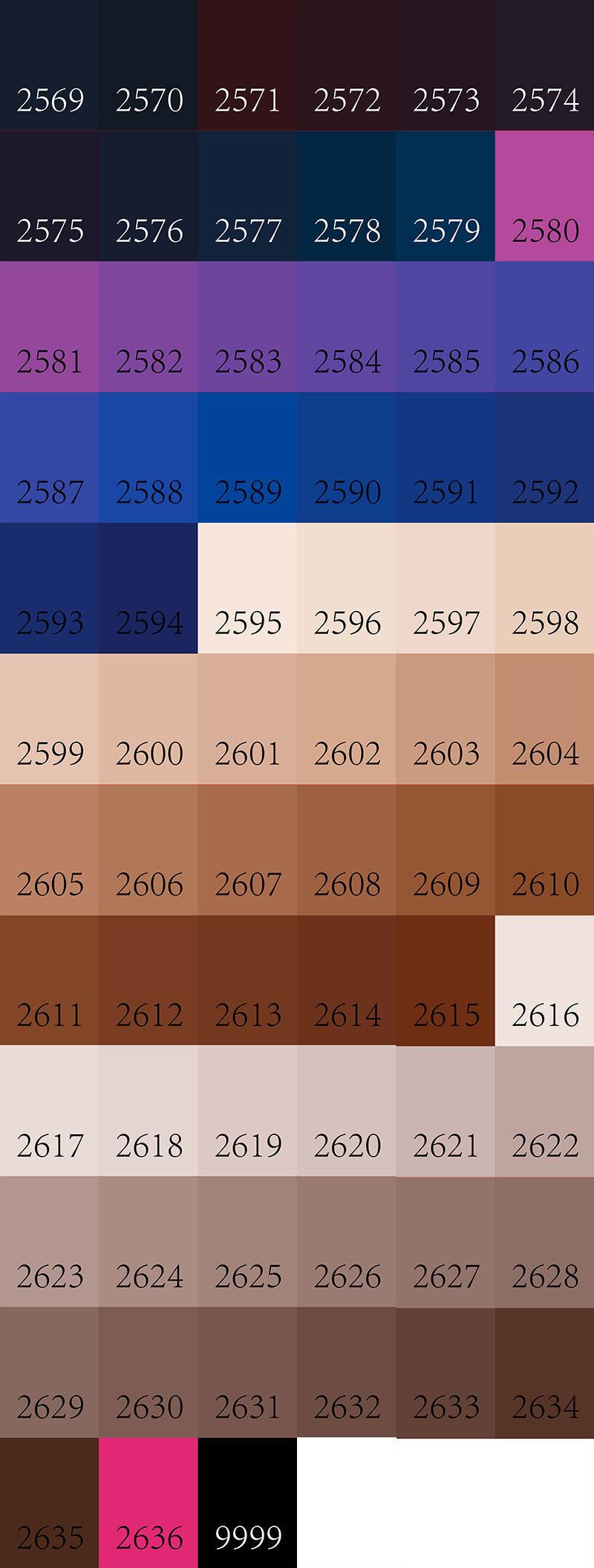 Color swatch with a gradient of colors from blue to brown.