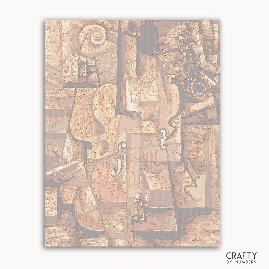 Violin and Grapes Picasso paint by number featuring famous paintings and pablo picasso famous paintings style.
