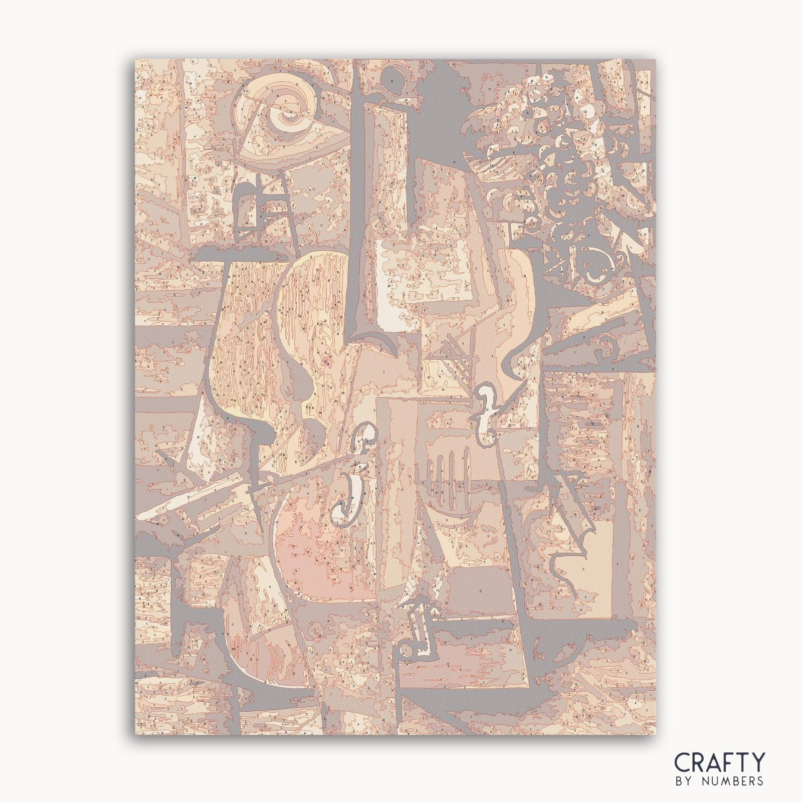 Violon et raisins Picasso peint par numéro avec des peintures célèbres et le style des peintures célèbres de Pablo Picasso.