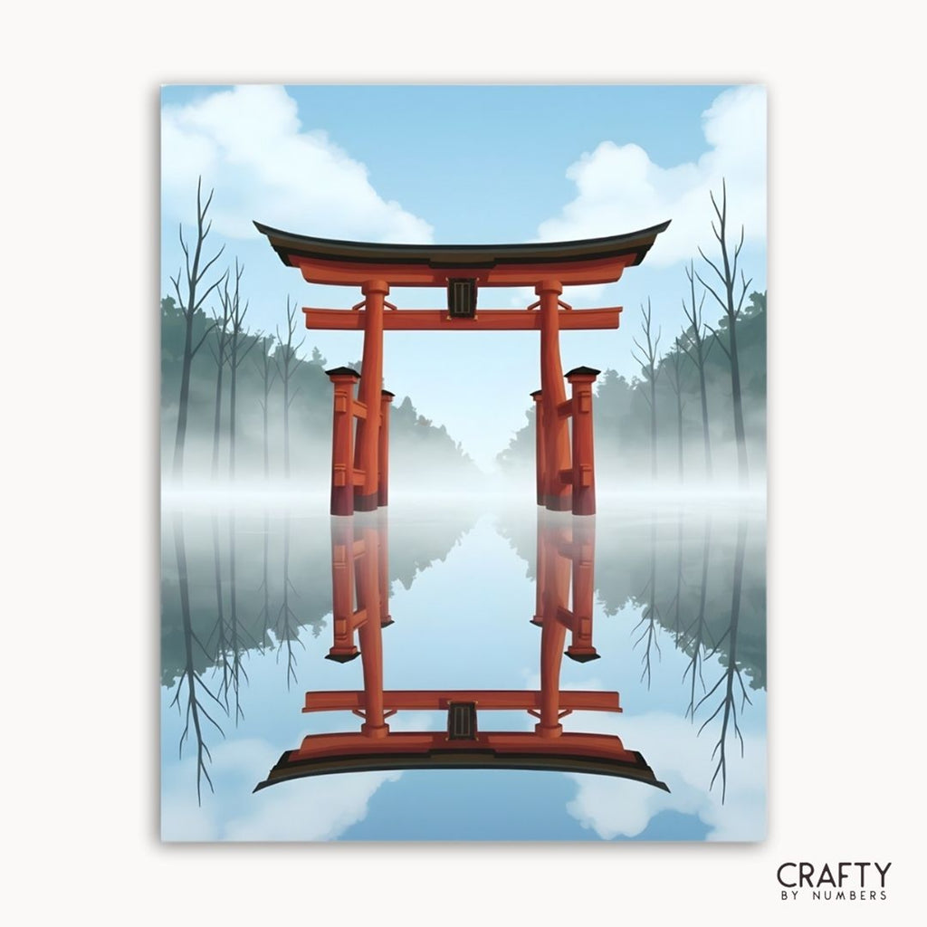Gate of Reflection paint by numbers artwork on canvas