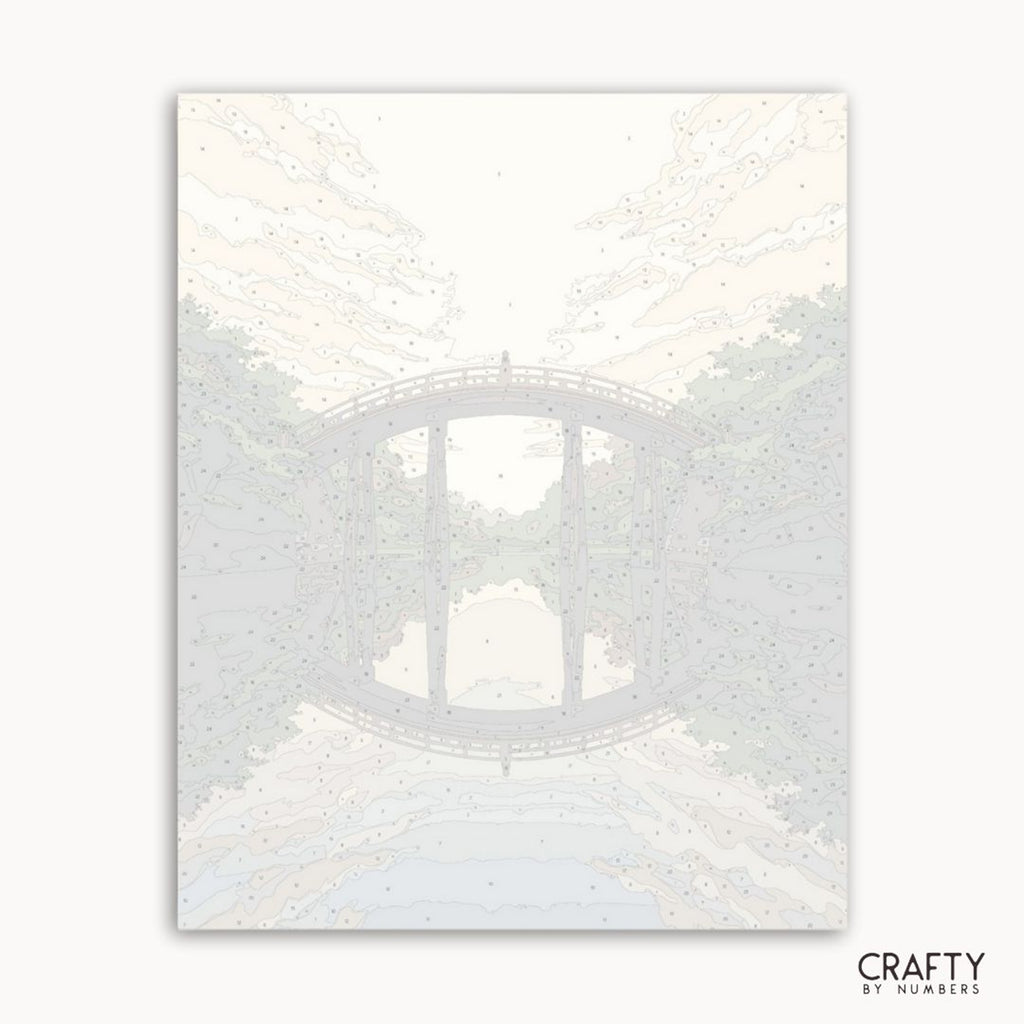 Numbered canvas preview for the Bridge of Solitude paint by numbers kit