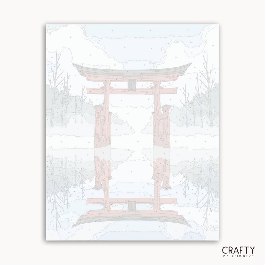 Numbered canvas preview for the Gate of Reflection paint by numbers kit