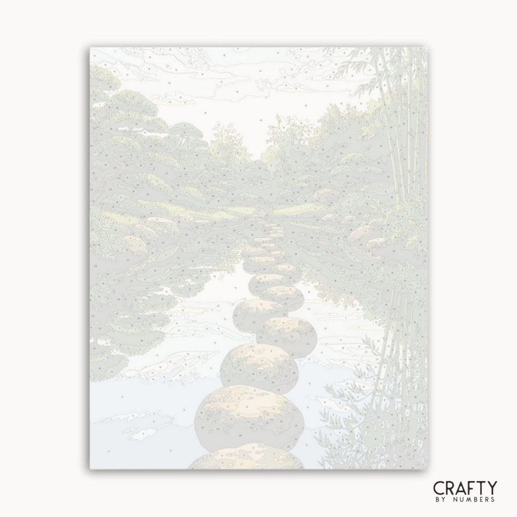 Numbered canvas preview for The Garden Path, showing the outlined painting sections.