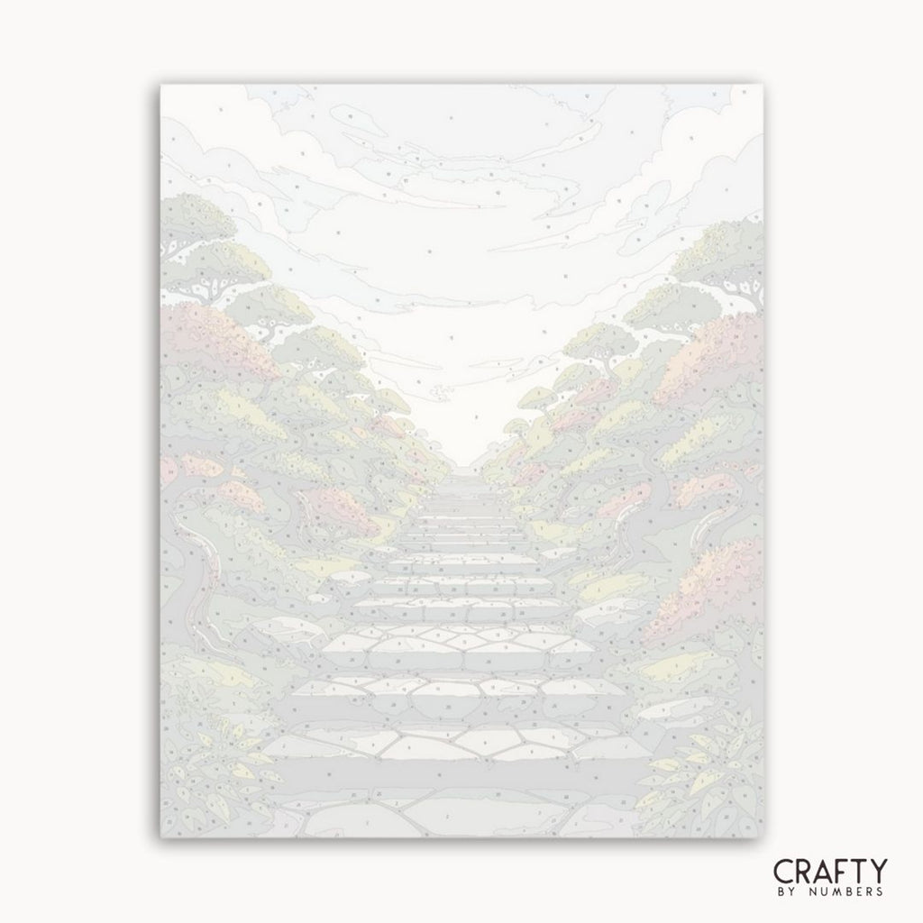 Numbered canvas preview for the Path to Enlightenment paint by numbers kit