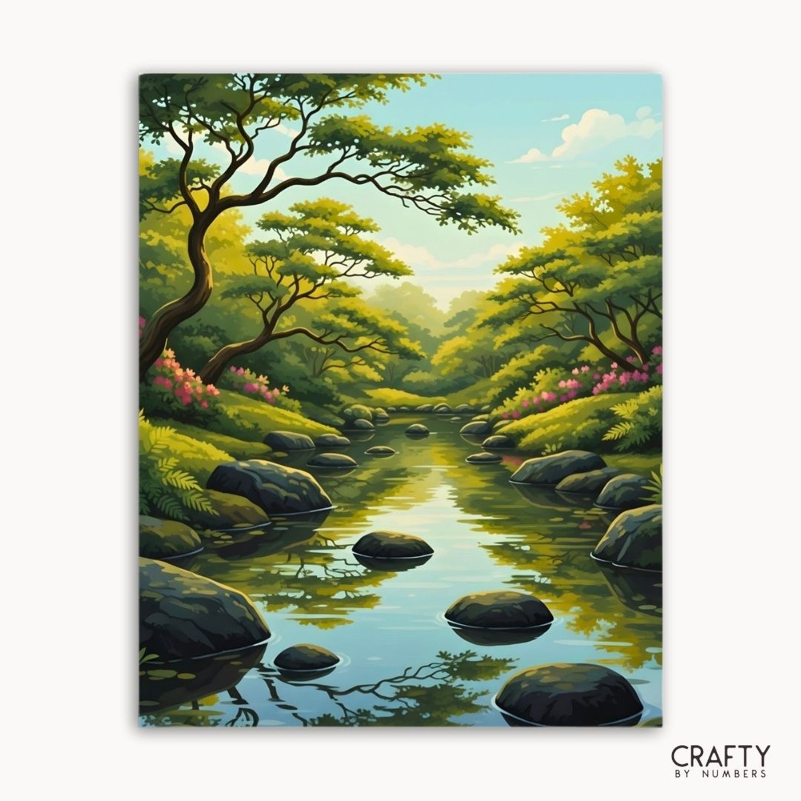 Beneath the Quiet Trees paint by numbers artwork