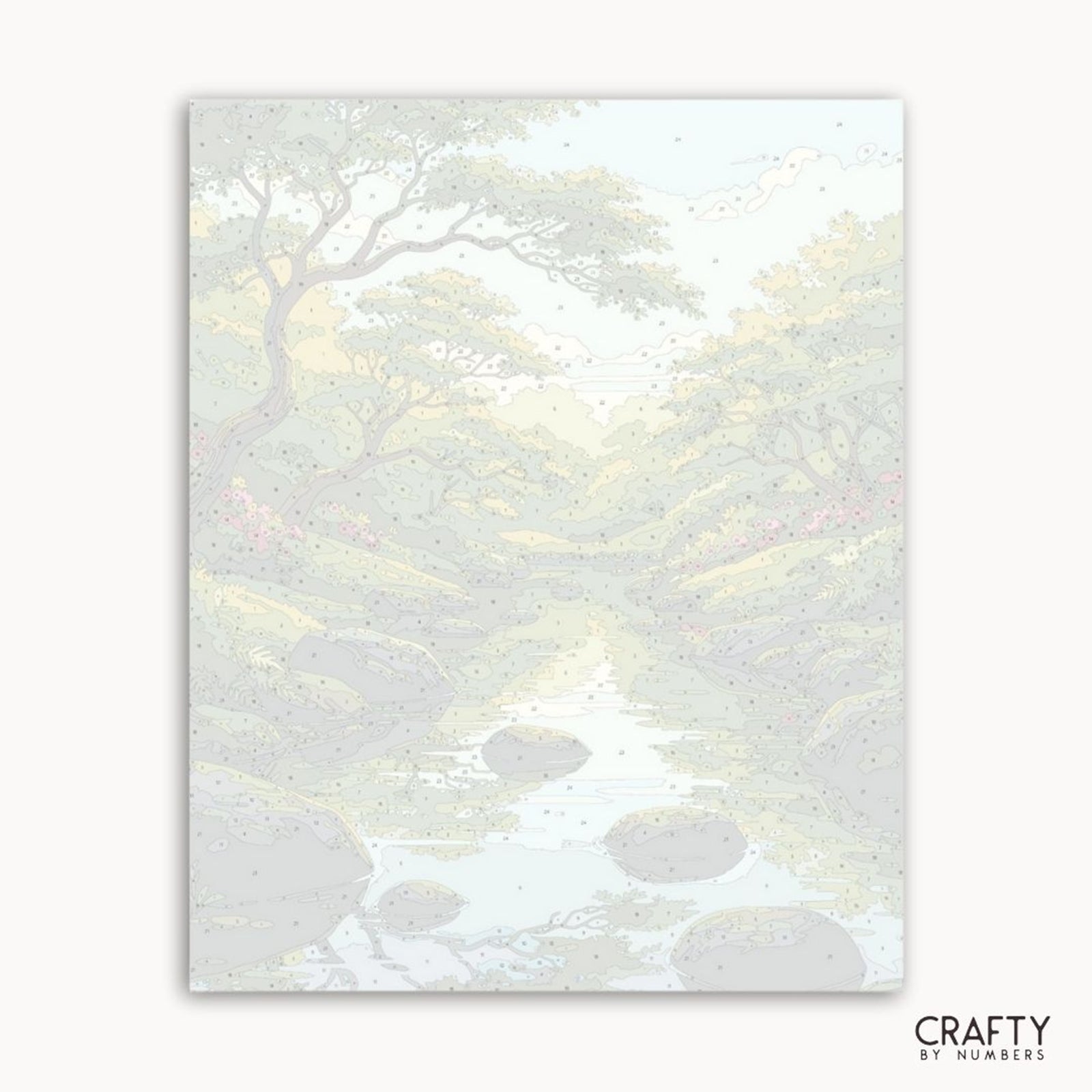 Beneath the Quiet Trees paint by numbers artwork