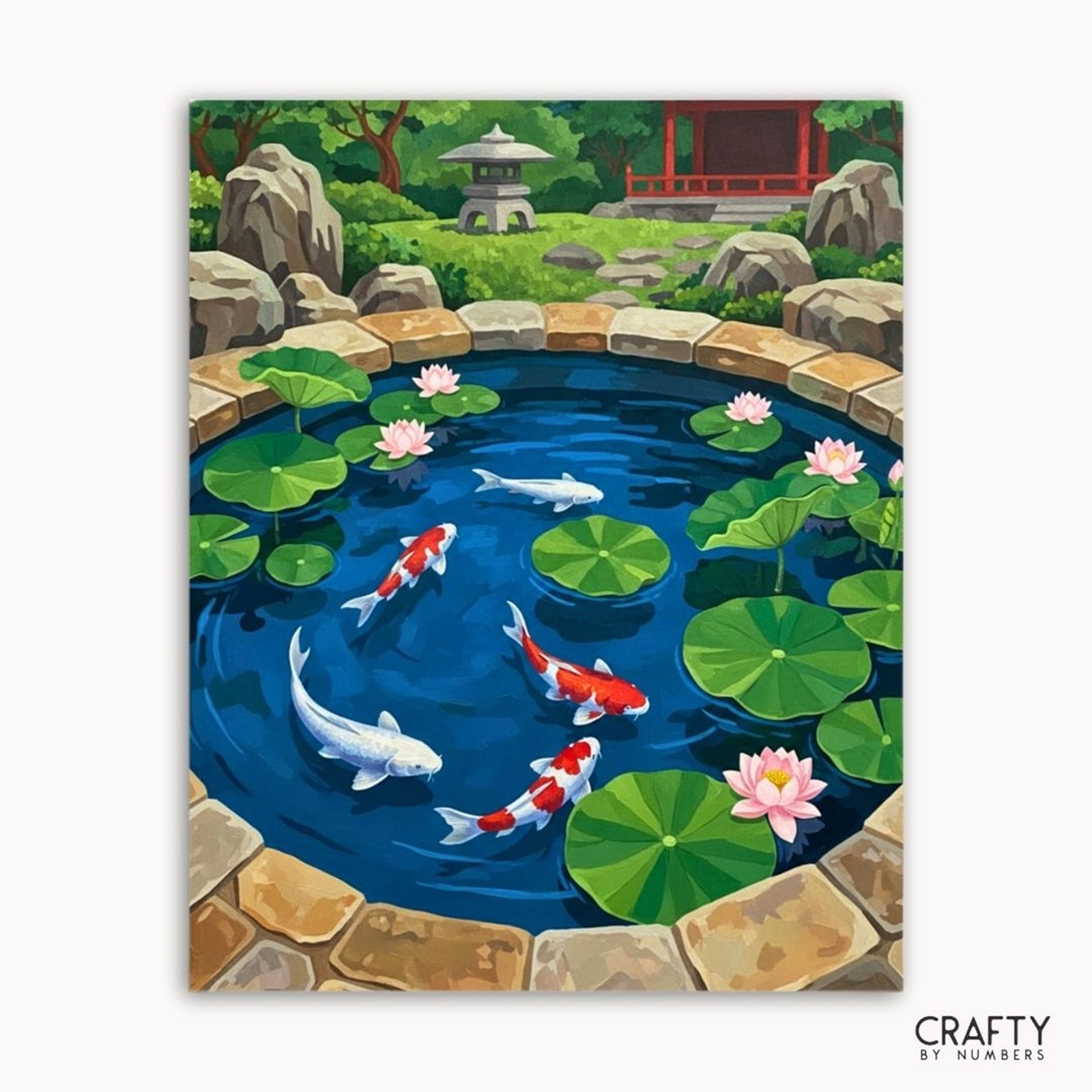Dance of the Koi paint by numbers artwork