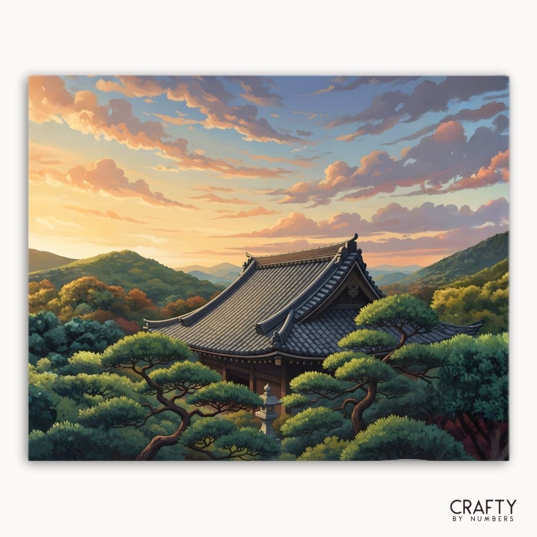 Temple of Tranquility paint by numbers artwork
