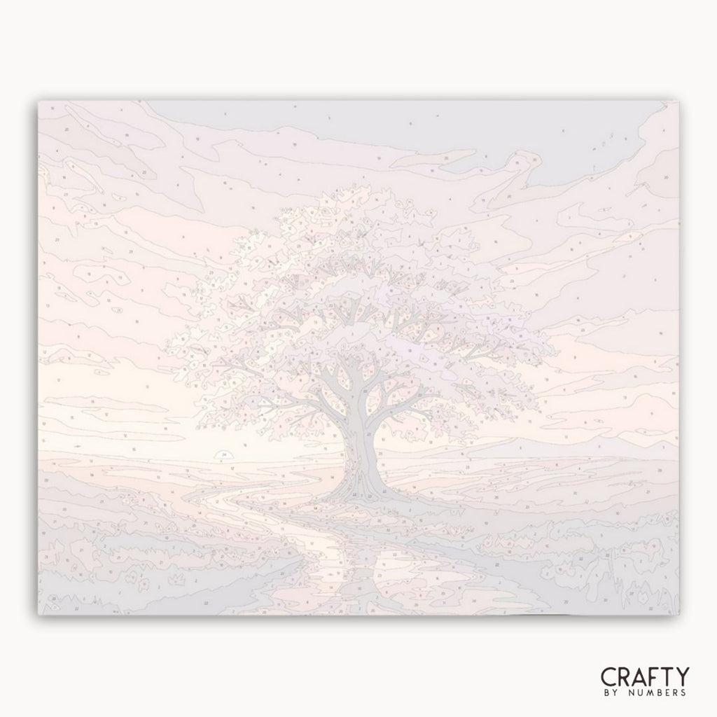 Numbered canvas preview for Path of Petals, showing the outlined painting sections.