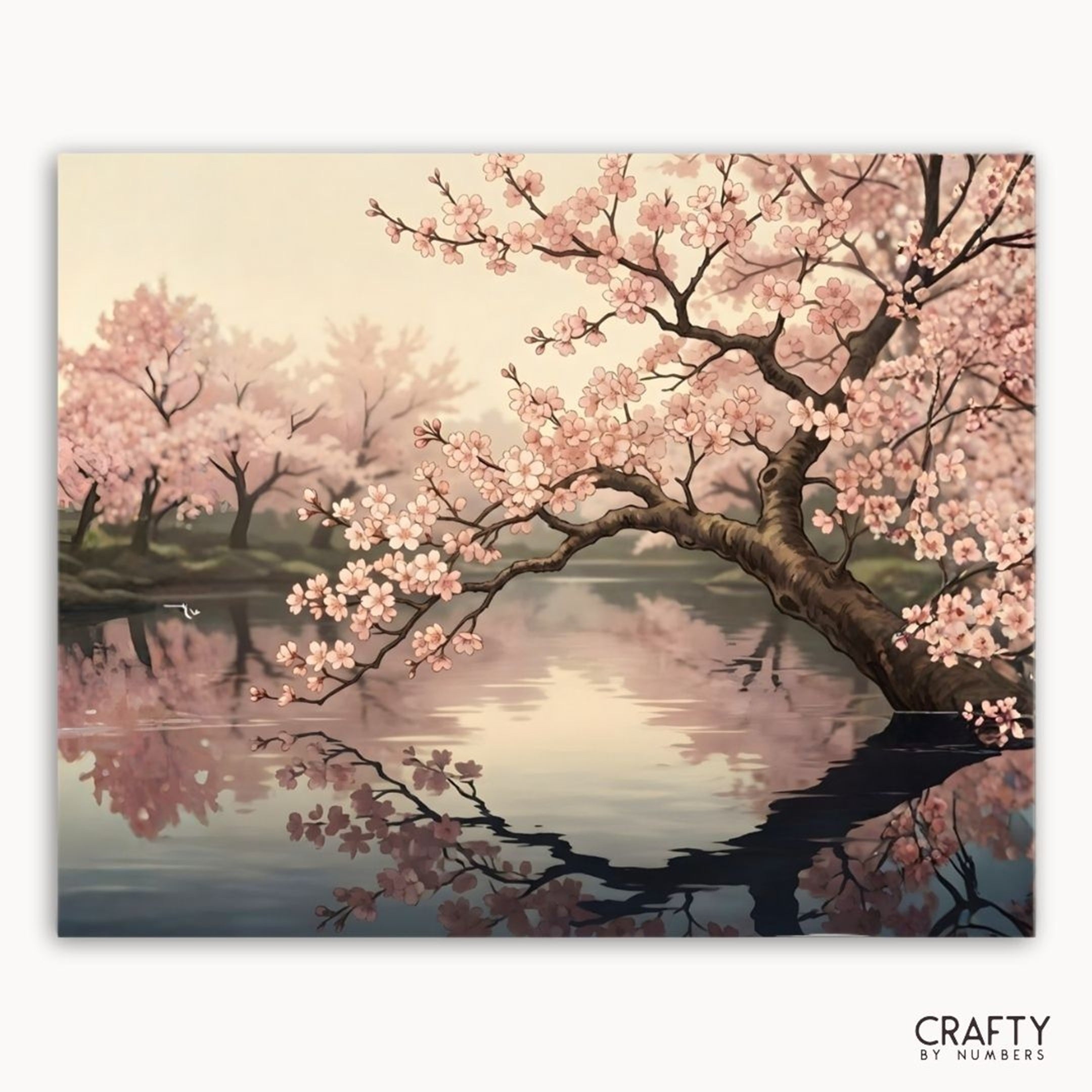 Sakura Reflections – Tranquil Cherry Blossom Paint by Numbers Kit ...