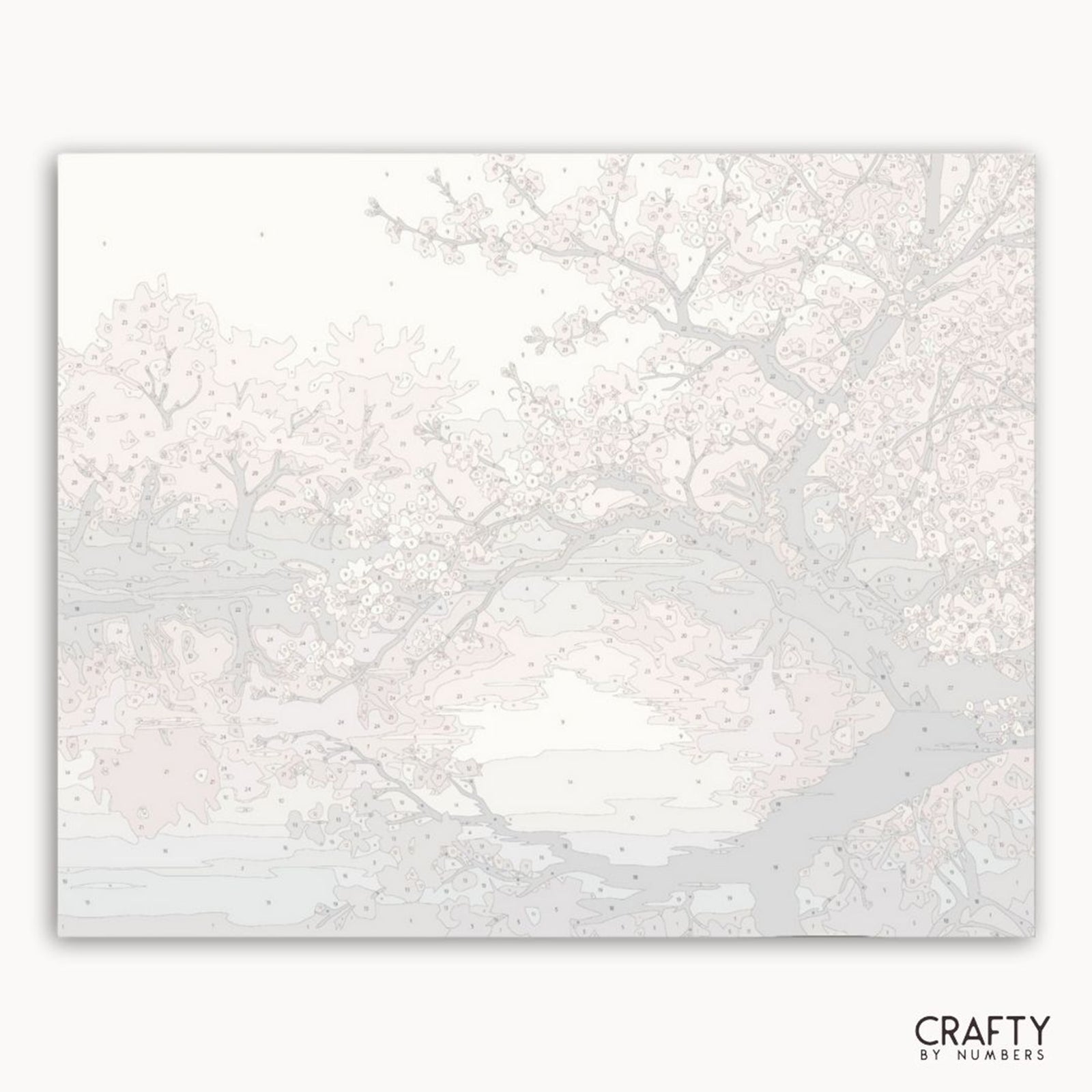 Sakura Reflections paint by numbers artwork