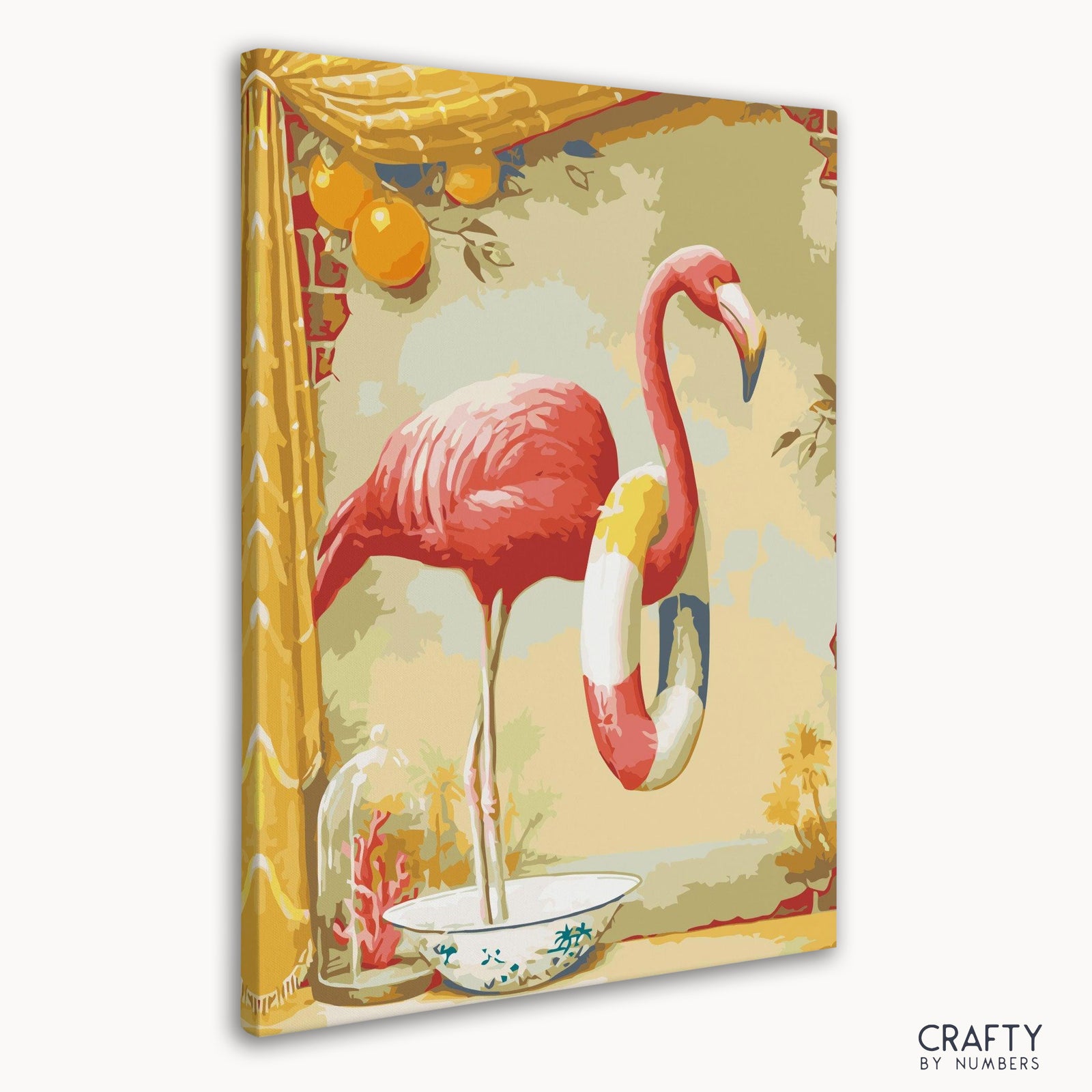 Pintura detallada de Flamingo Angelina Art por número que refleja la belleza de pinturas de paisajes famosos y pinturas de artistas famosos.