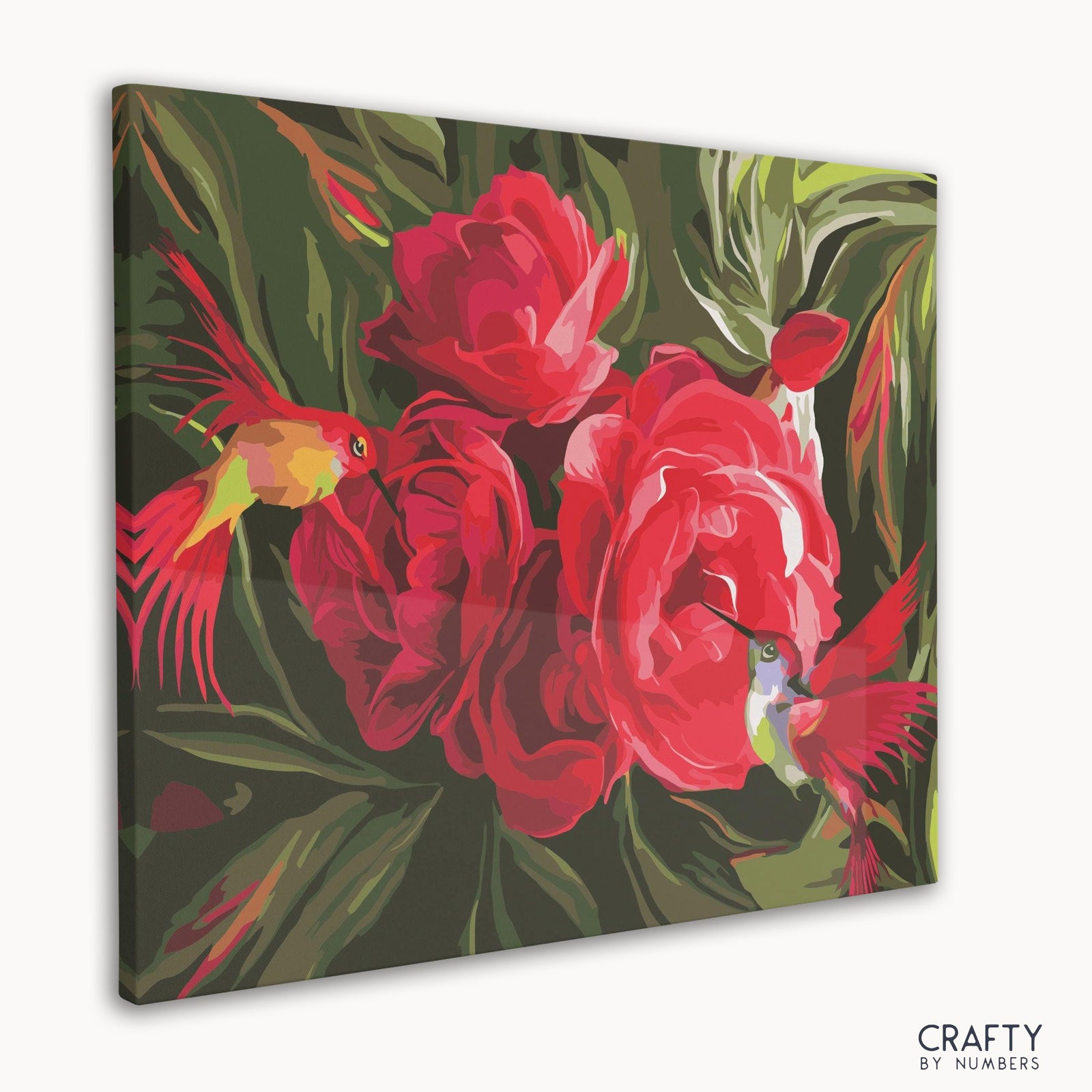 Close-up of flower Hummingbirds on the numbered canvas