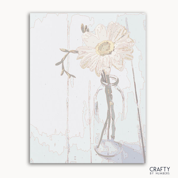 Flower in Bottle paint by number inspired by famous paintings, resembling van gogh famous paintings and famous flower paintings.