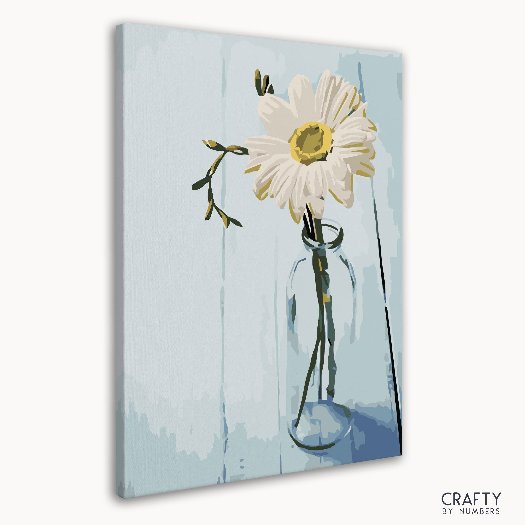 Beautiful flower in bottle paint by number artwork reflecting famous abstract paintings and famous still life paintings.