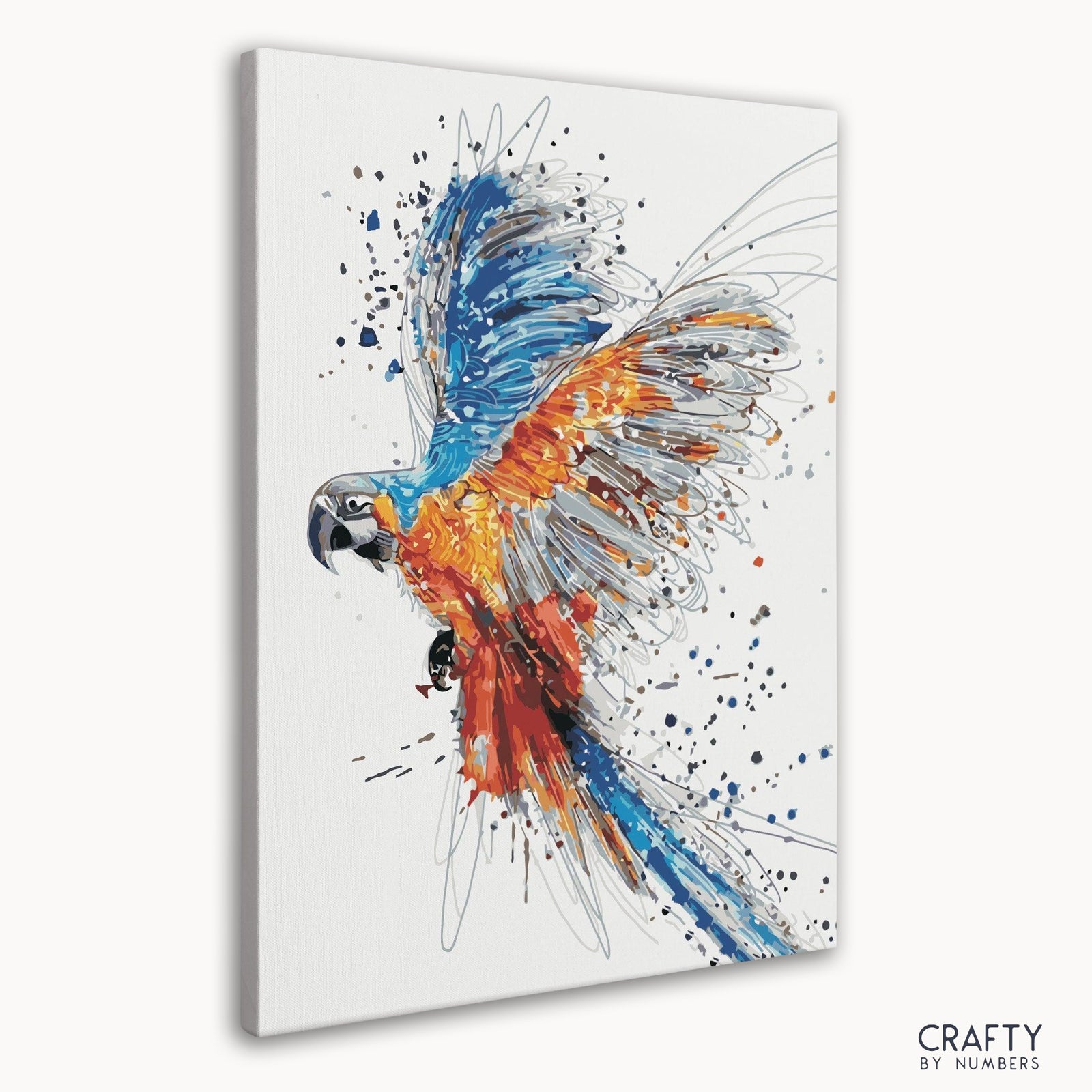 Detailed flying bird paint by number design blending famous landscape paintings and famous artists paintings styles.