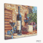 Detailed fruit wine bottle paint by number resembling vincent van gogh famous paintings textures and famous still life paintings elements
