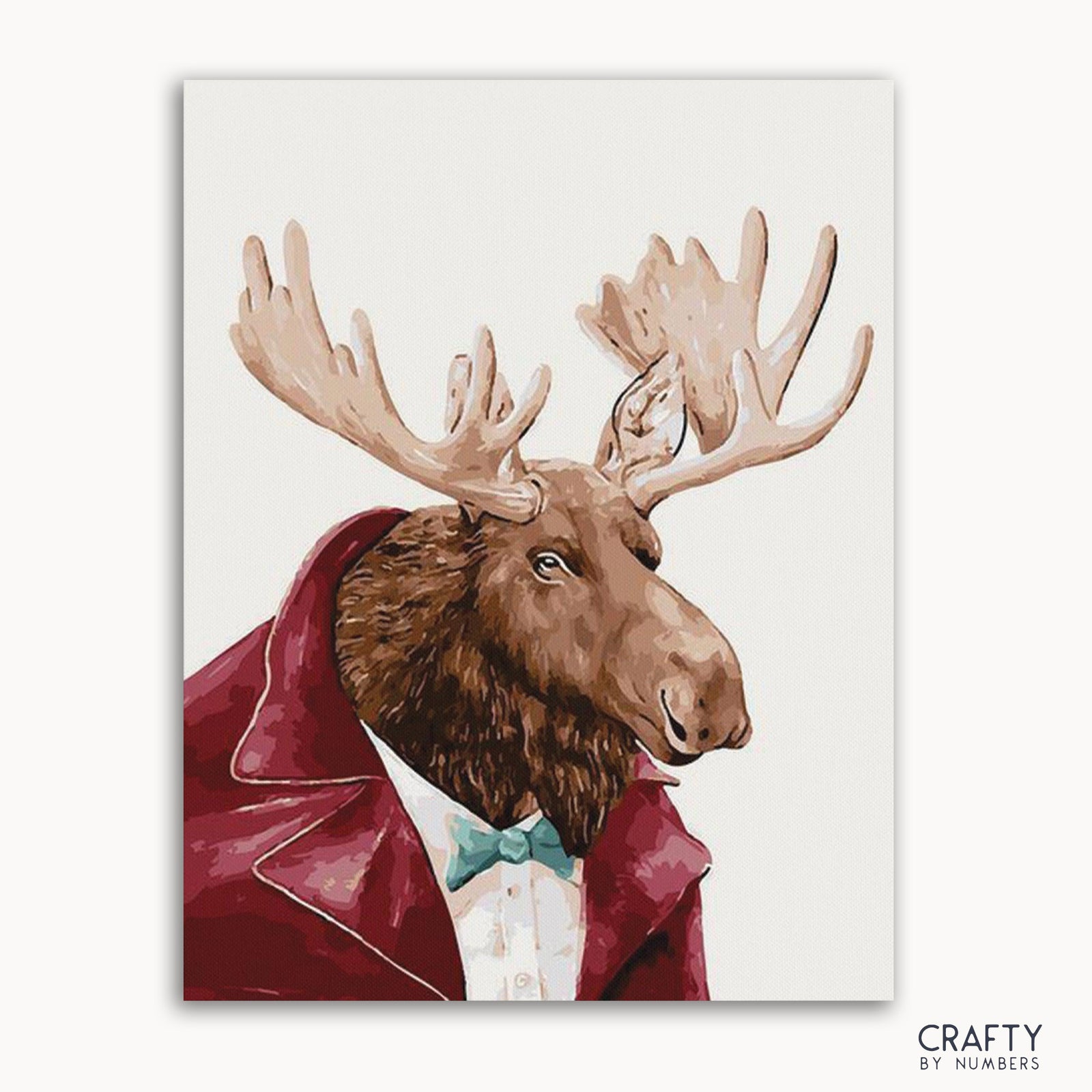 Gentleman Sr. Moose paint by numbers kit finished artwork
