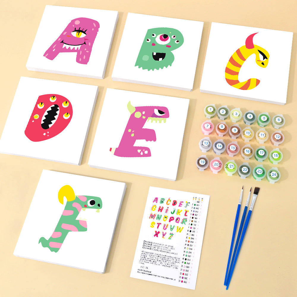 Each canvas measures 6” x 8” (15 x 20 cm) and is printed on high-quality numbered linen canvas for easy and precise painting.