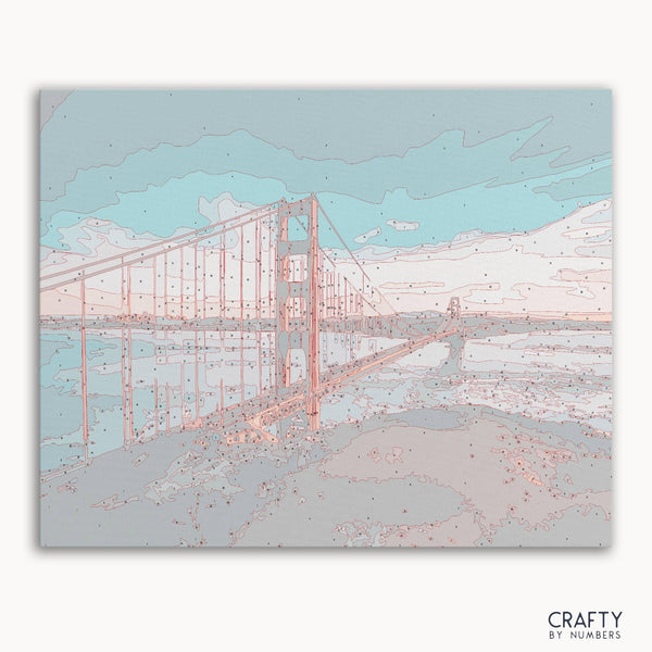 Boats in Beech paint by numbers kit with calm seaside view