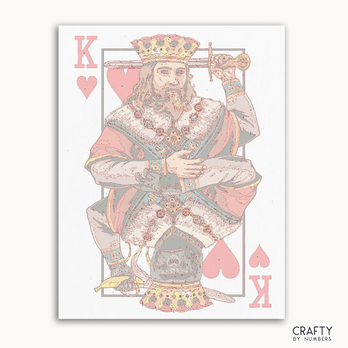 King of Hearts card paint by number featuring vibrant colors inspired by famous paintings and van gogh famous paintings.