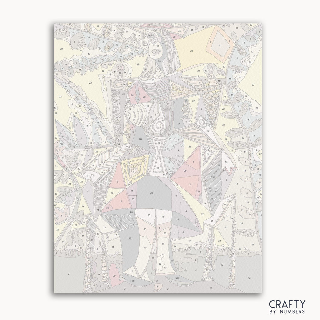 Kobieta Siedząca W Ogrodzie paint by numbers kit inspired by famous paintings, perfect for fans of pablo picasso famous paintings.