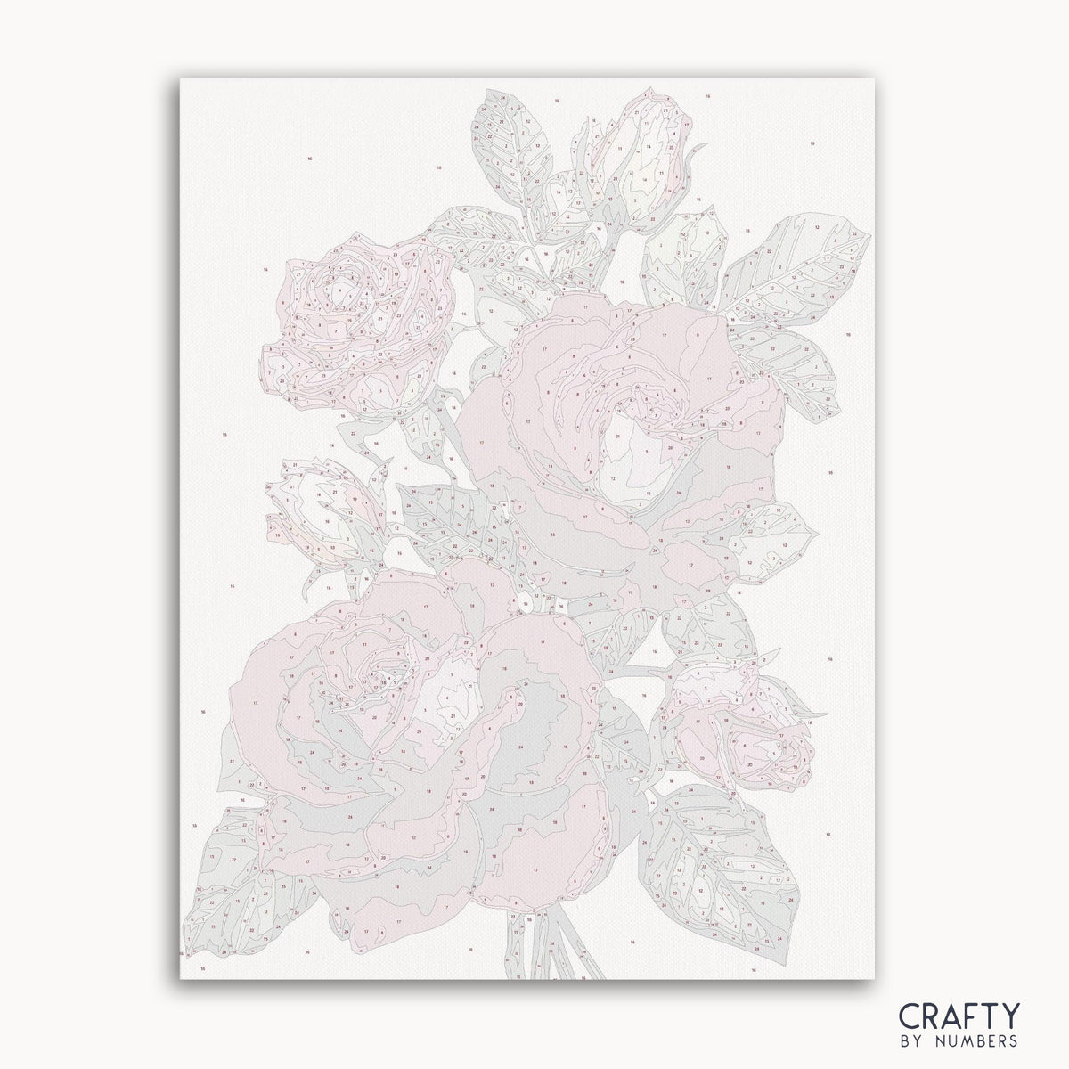 Malen nach Zahlen „Life Of Red Roses“ mit leuchtend roten Rosen, inspiriert von berühmten Gemälden und dem Stil berühmter Van-Gogh-Gemälde.