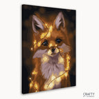 Beautiful Lighted Fox paint by number design showcasing famous artists paintings style with bright light effects, ideal for fans of pablo picasso famous paintings and famous abstract paintings.