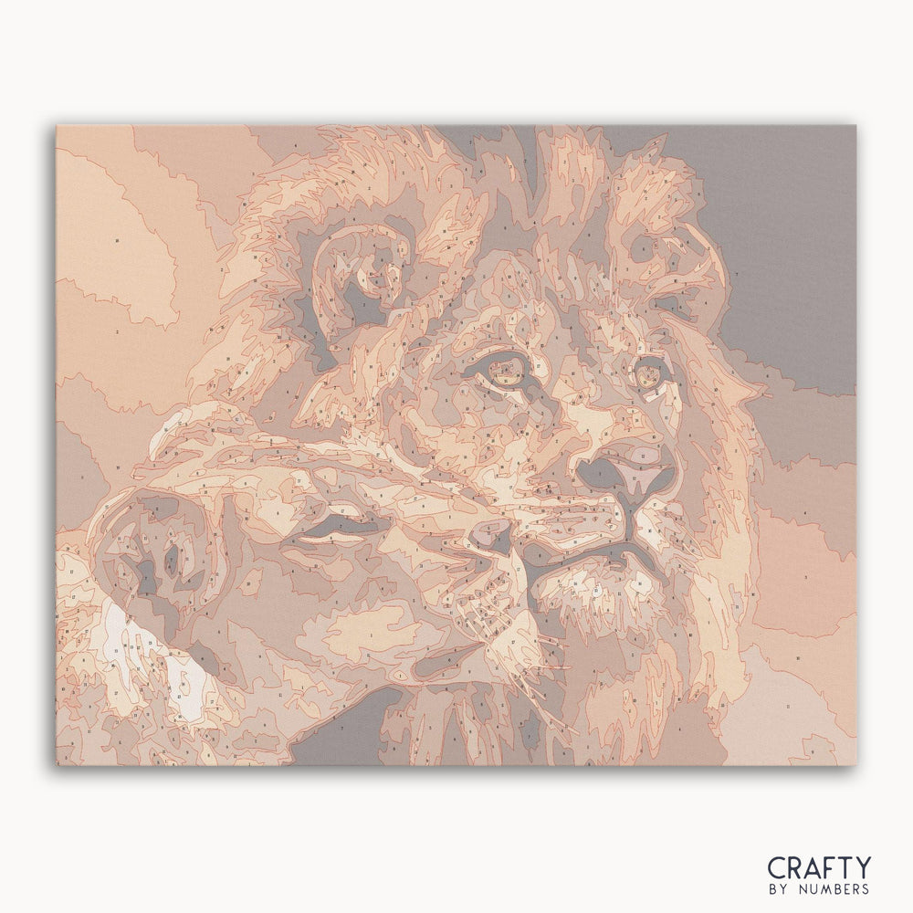 Lion and lioness paint by number featuring bold colors inspired by famous paintings and vincent van gogh famous paintings style.