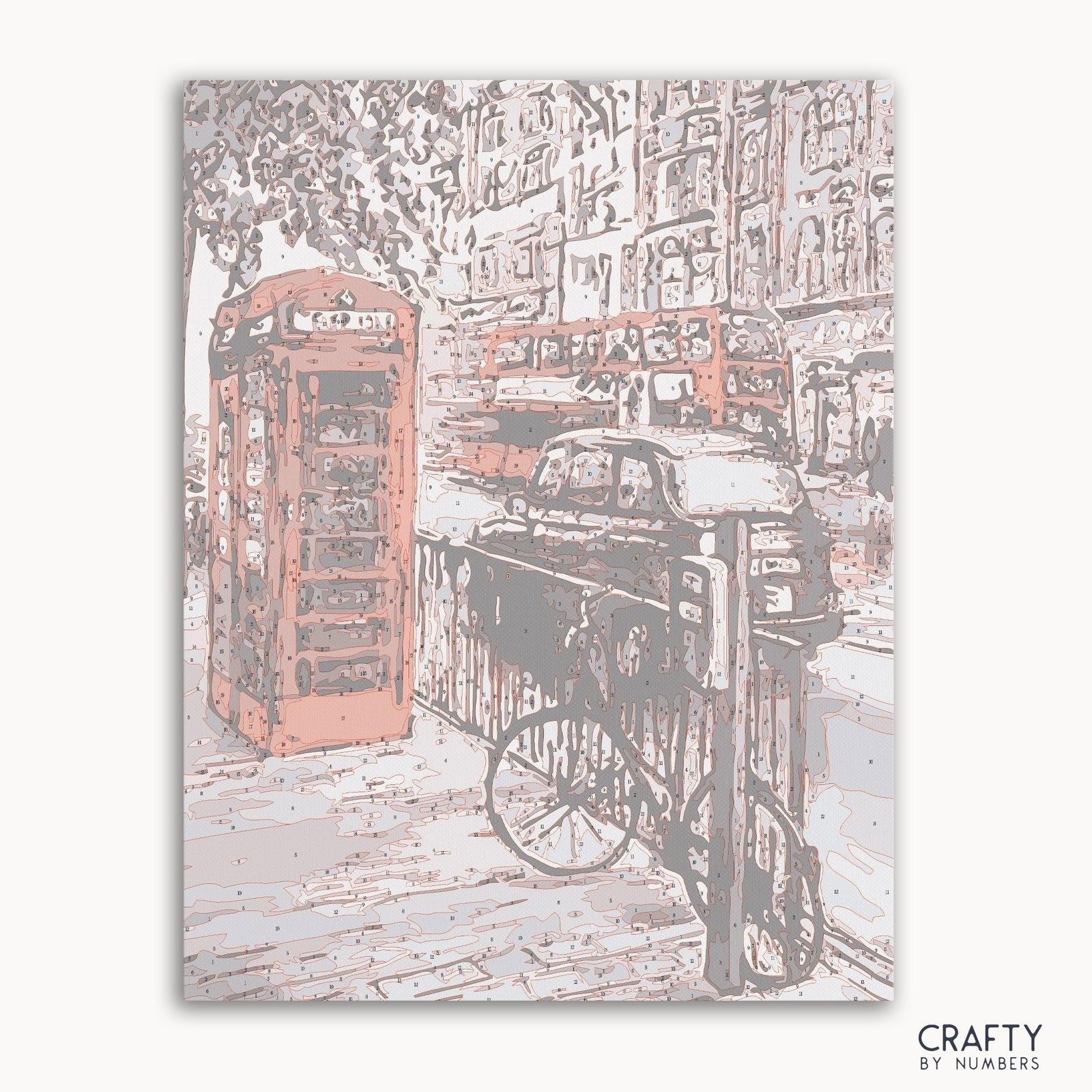 London Art paint by numbers kit with canvas and paints