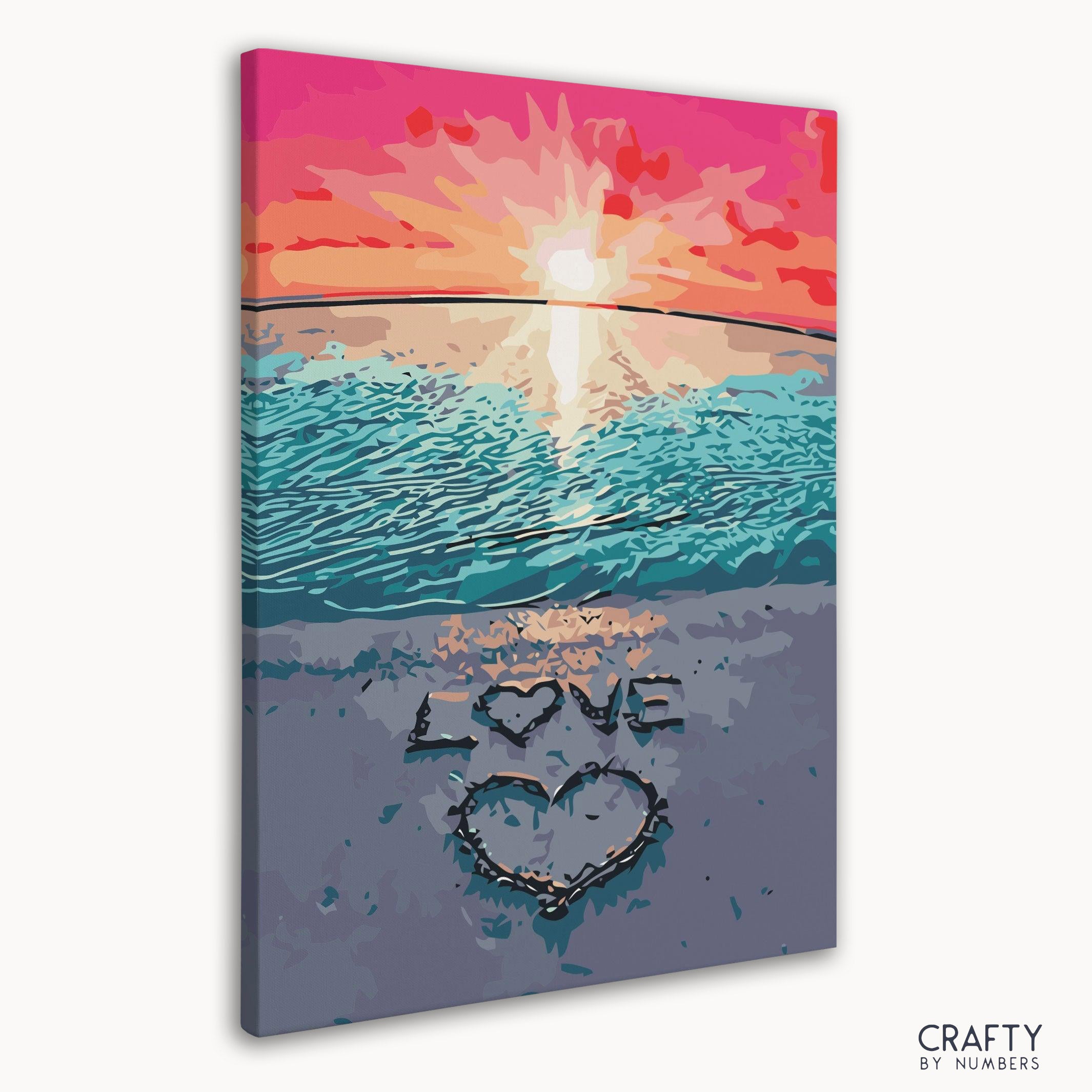 Close-up of Love Beach kit tools including brushes and paint pots