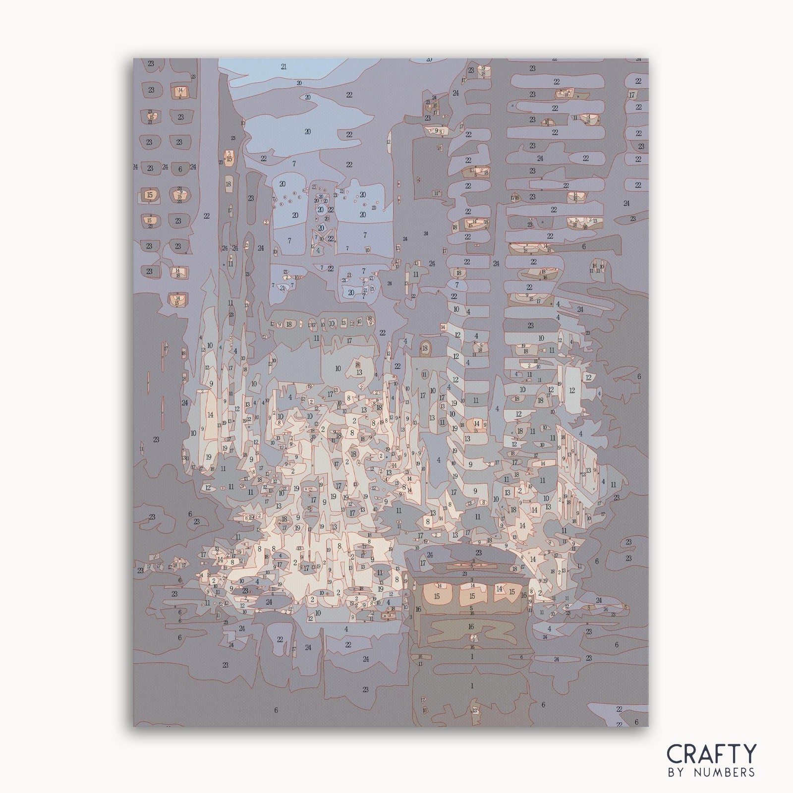 San Francisco Night paint by numbers kit with canvas and paints