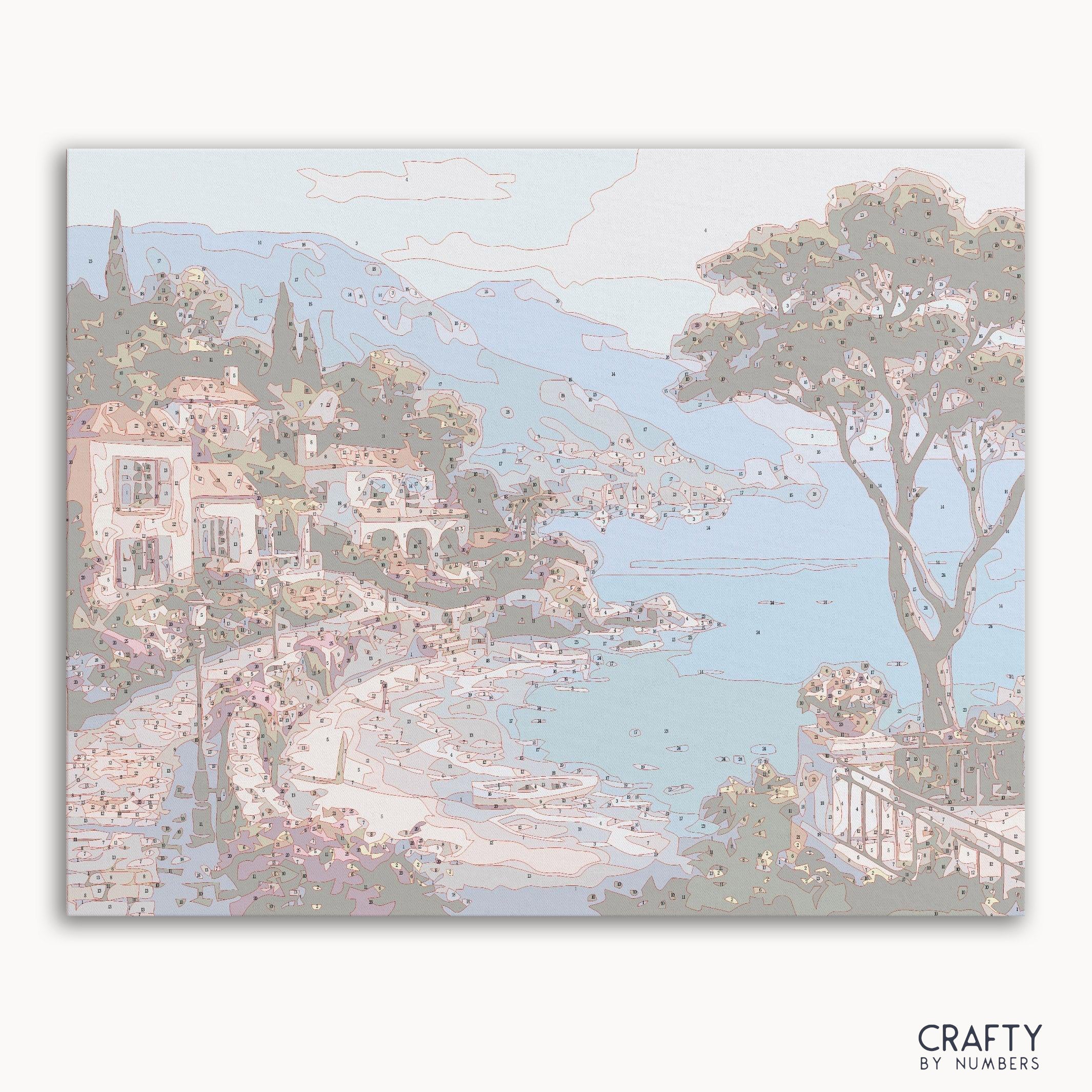 mediterranean-seaside paint by number canvas