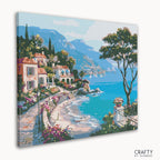 mediterranean-seaside paint by numbers on wall