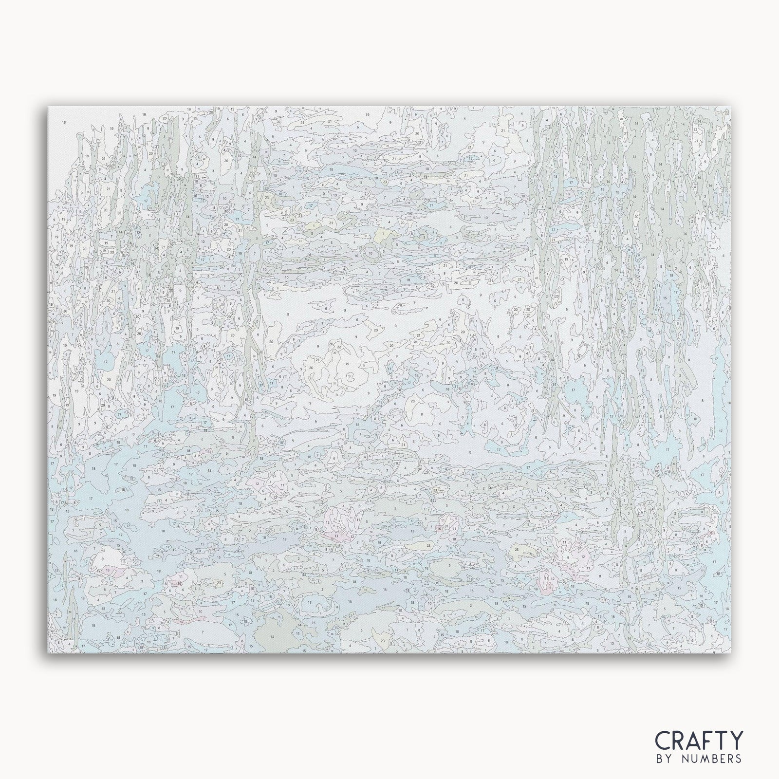 Nenúfares – Malen nach Zahlen von Claude Monet mit Seerosen, berühmten Gemälden, berühmten Landschaftsgemälden, berühmten Blumengemälden.