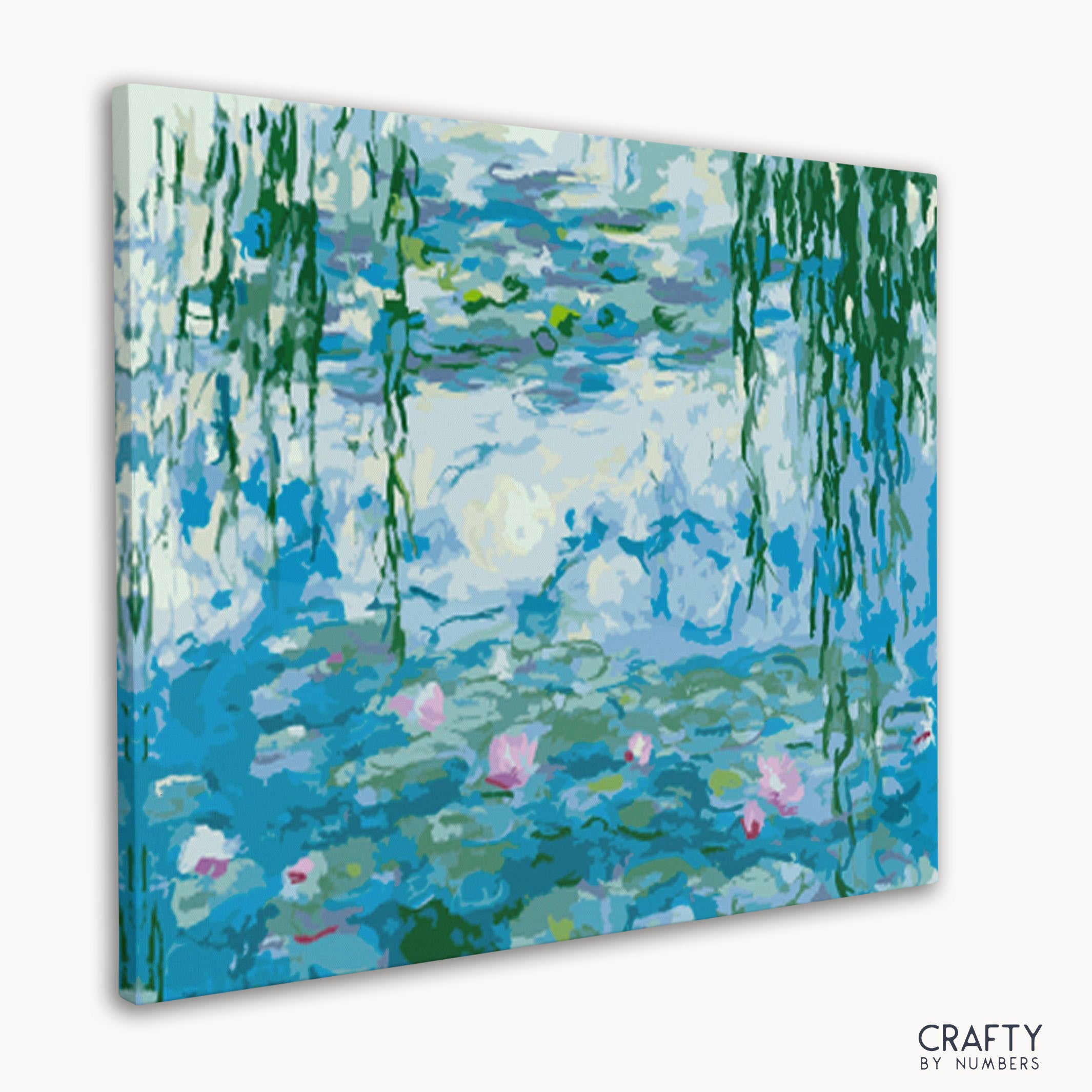 Detailed Nenúfares - Claude Monet paint by number inspired by famous paintings, famous art paintings, famous landscape paintings.