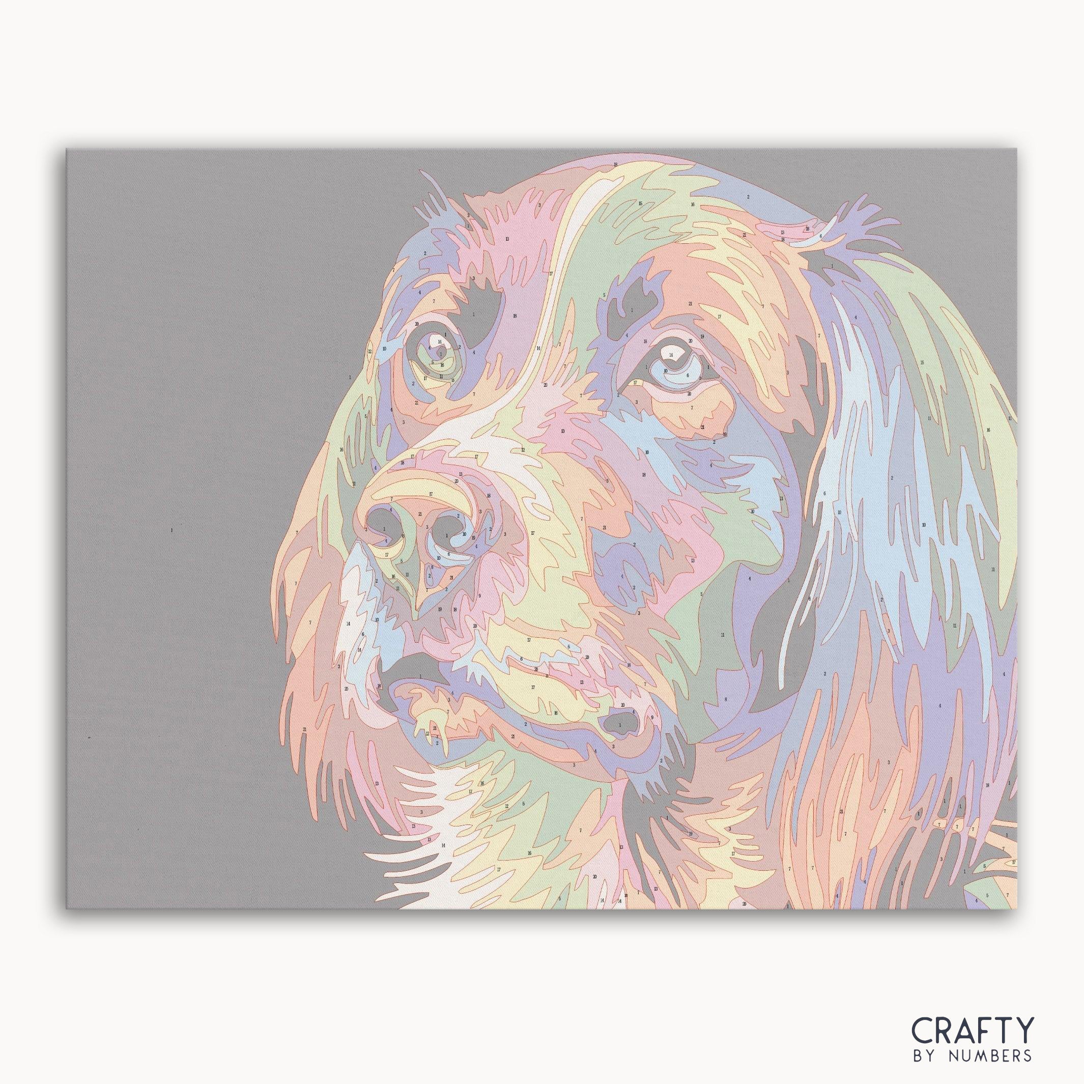 Neon Dog Paint by Numbers Kit | Crafty By Numbers