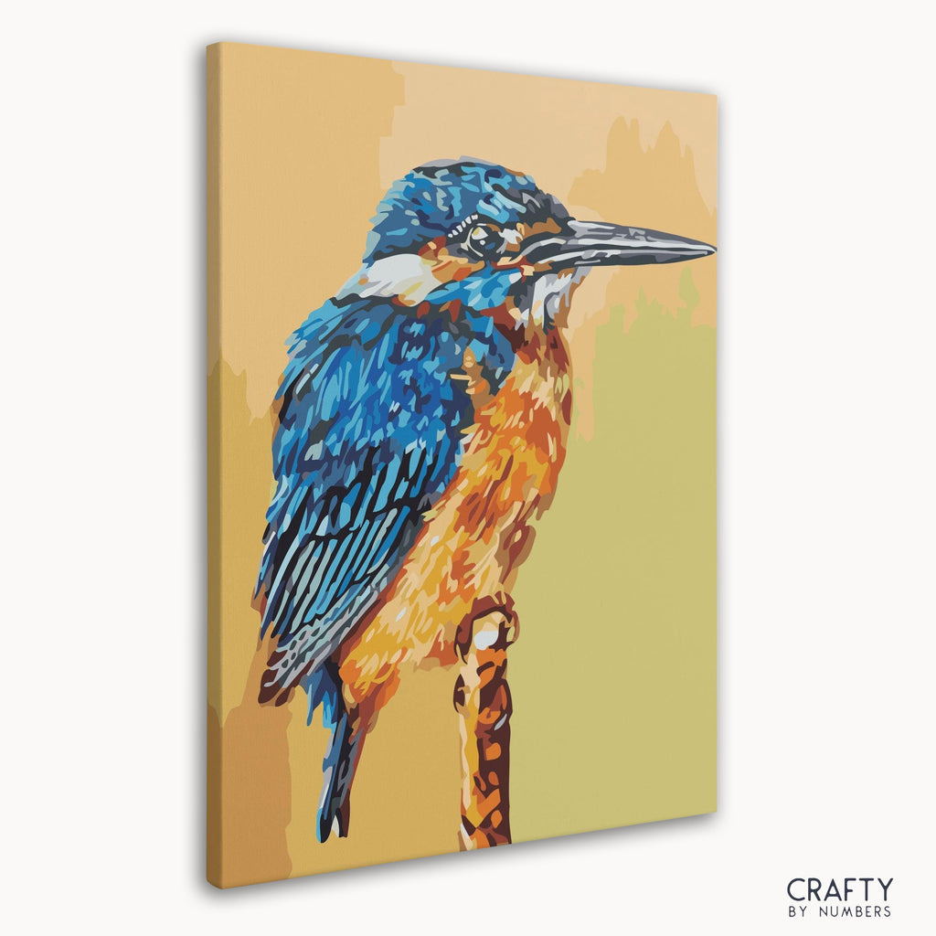 Angled view of the Old Kingfisher Solo canvas artwork.