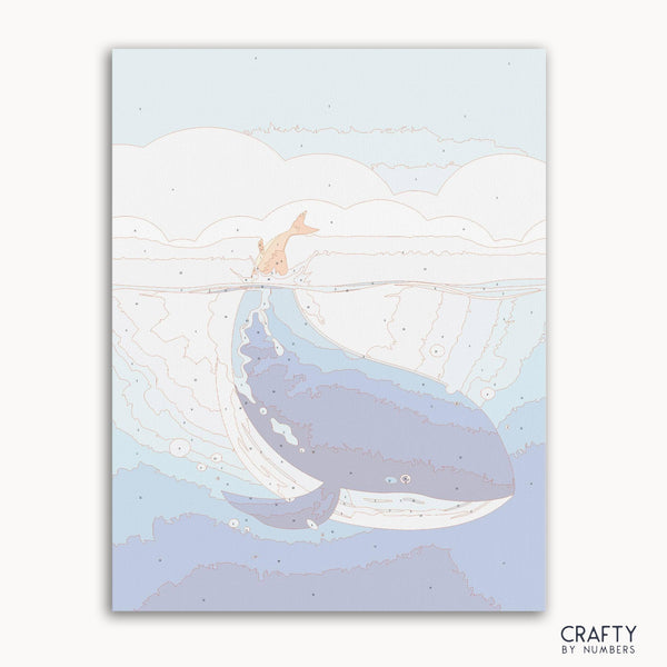 Orange Whale Tail paint by Kids inspired by famous paintings in vibrant colors.