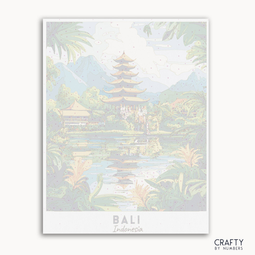 paint by number canvas of BALI travel poster