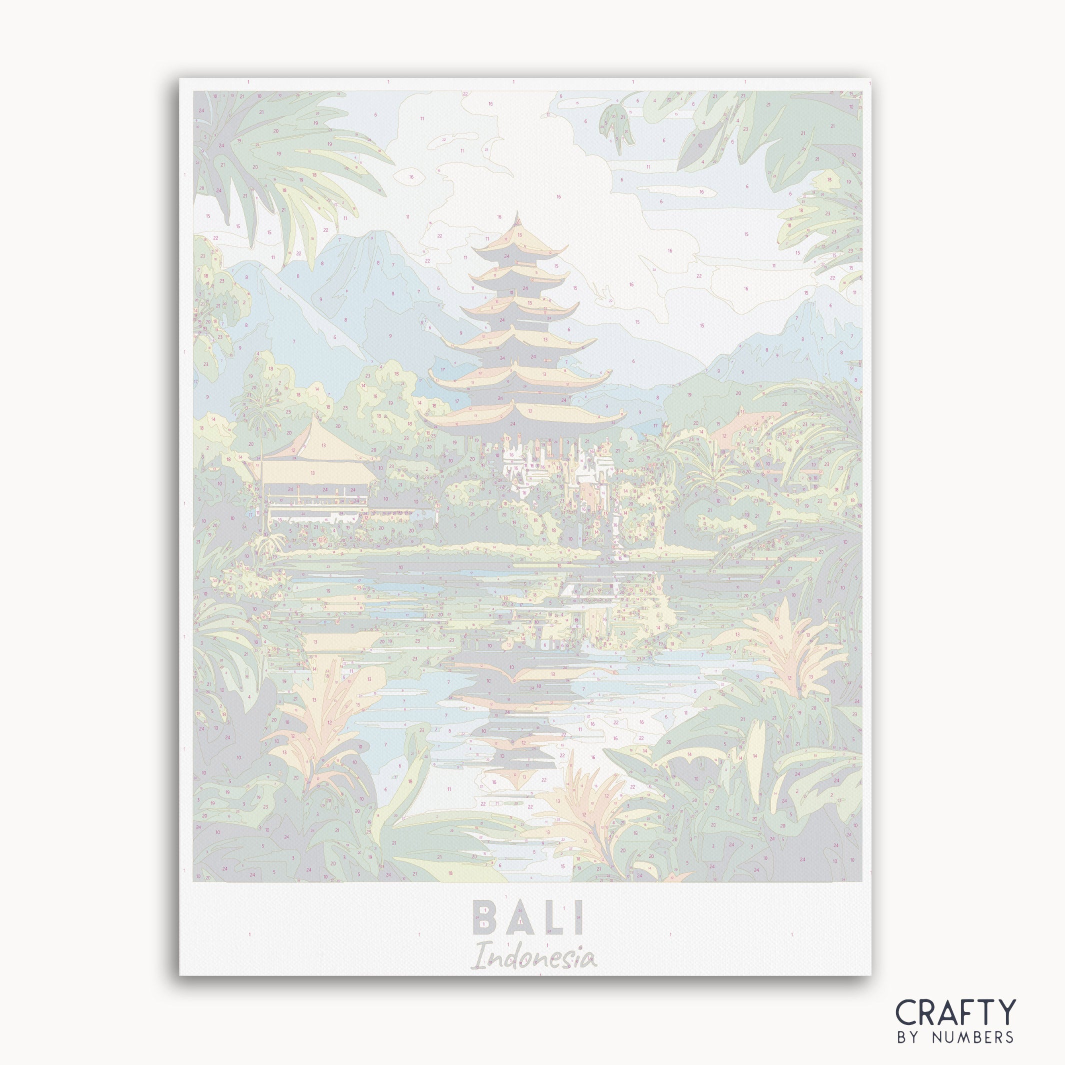 paint by number canvas of BALI travel poster