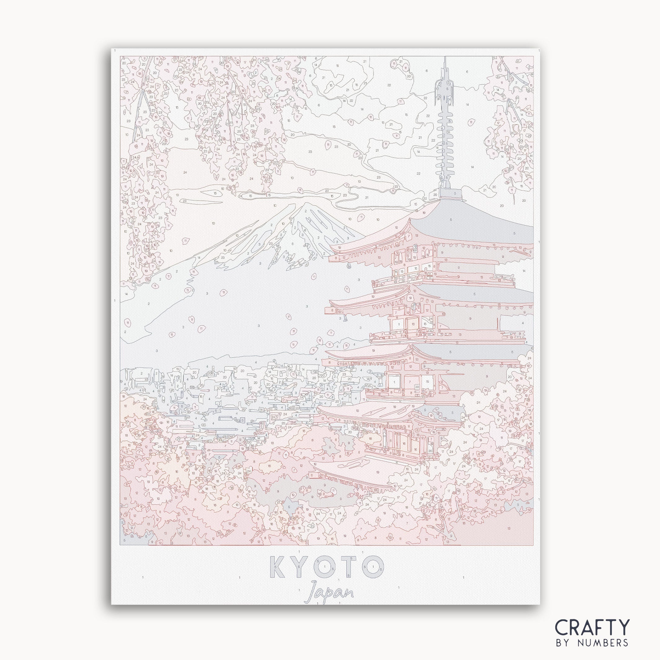 paint by numbers canvas of Kyoto Japan