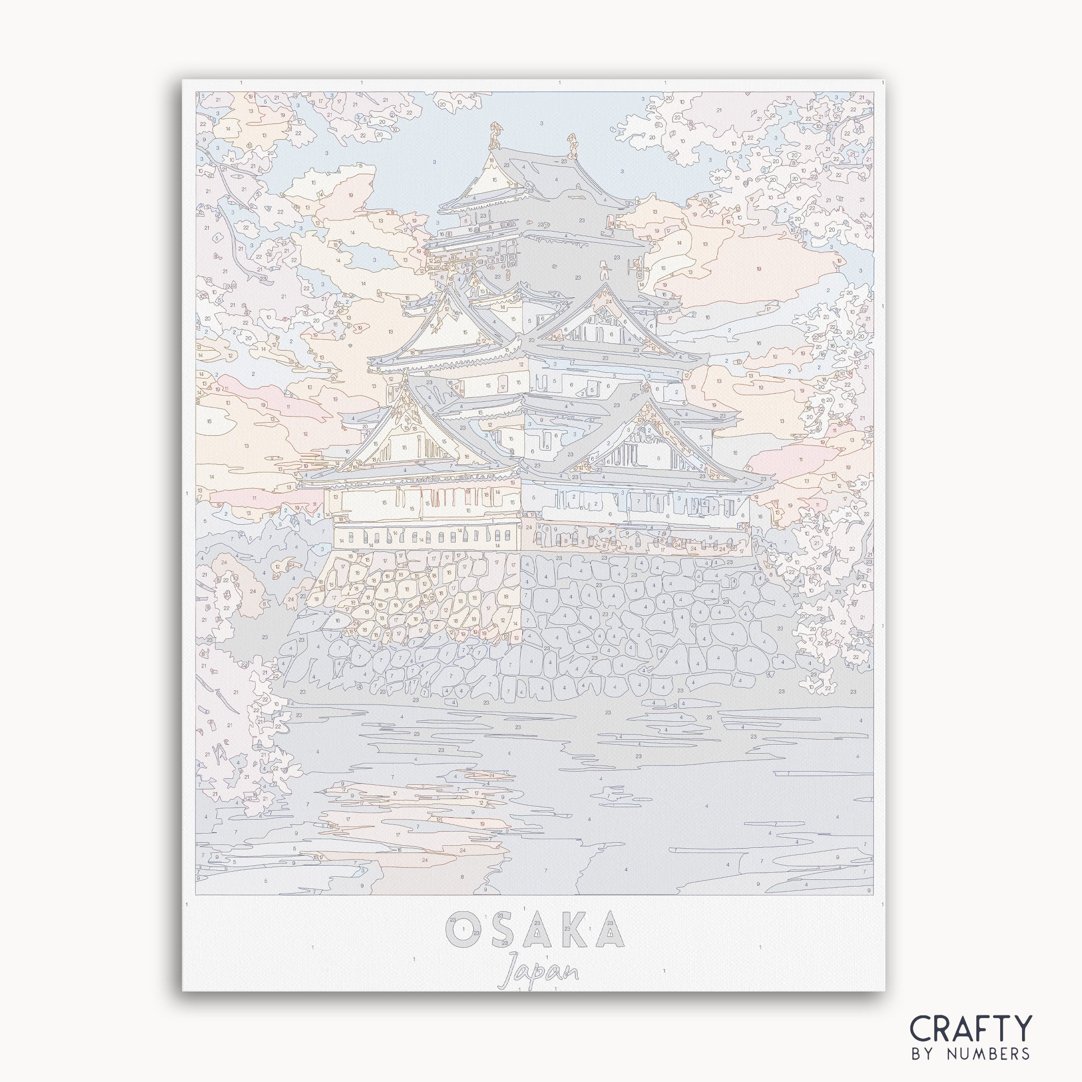 paint by numbers canvas of OSAKA japan by CRAfty By Numbers