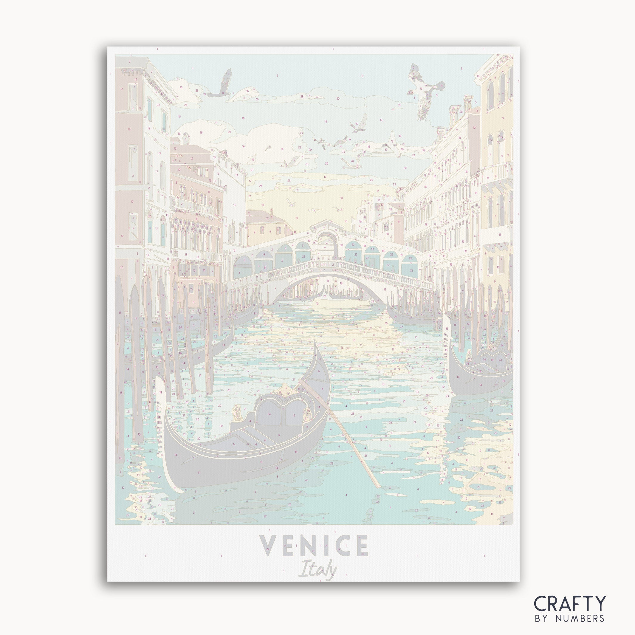 beautiful paint by number canvas of VENICE travel poster