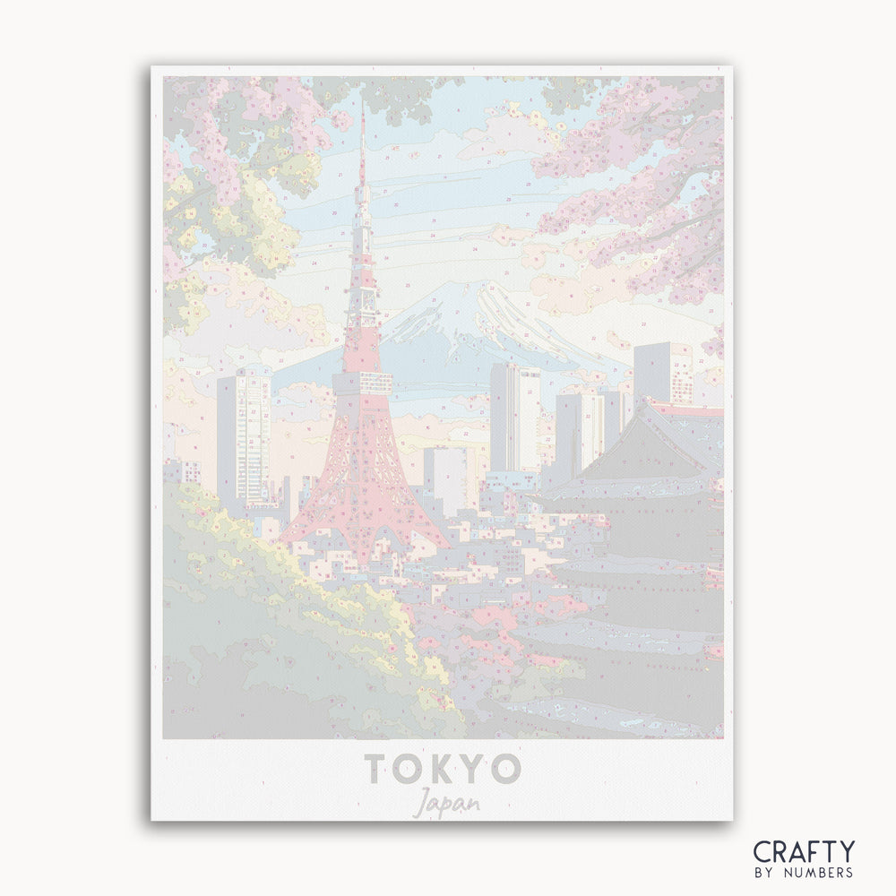 canvas painting set paint by numbers tokyo japan.